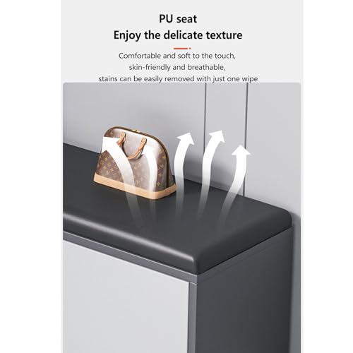 Tabouret long moderne et meuble à chaussures d'entrée multifonctionnel 80cm, A