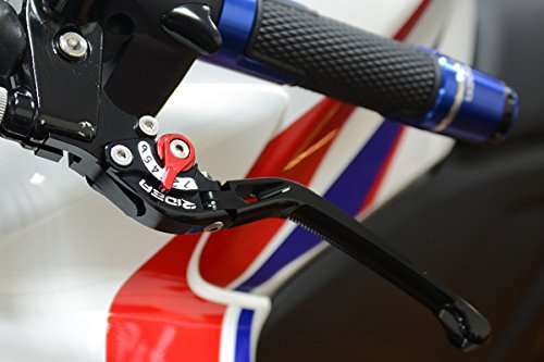 Amazon.co.jp: RIDEA 可倒式アジャストブレーキレバー レッド×シルバー