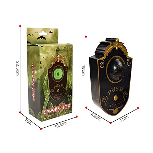 ciciglow Decoração de Halloween, campainha pendurada na porta com som, adereços de decoração de camp