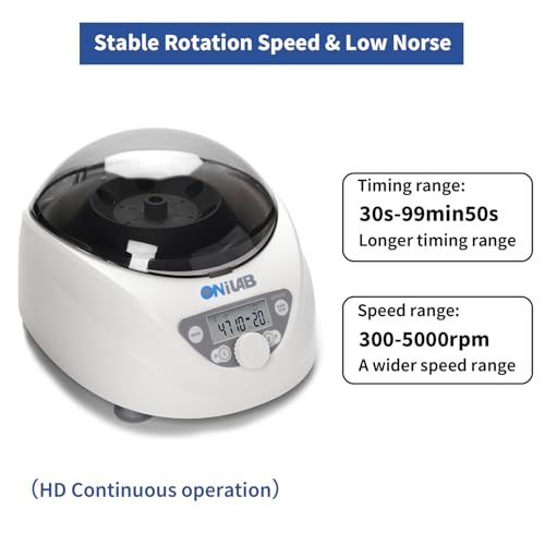 ONiLAB Labor PRP Tischzentrifuge 6x15mL/10mL/7ml/1.5-5ml, 300-5000rpm (Max. 2600xg RCF), LCD Digital Desktop Lab Zentrifuge Timer 30sec-99min, zwei Schnellstartprogramme