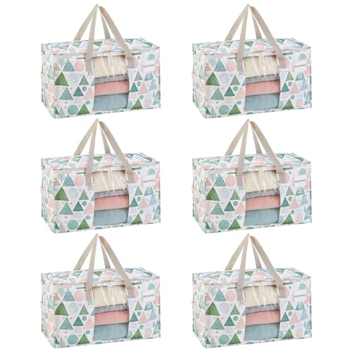 VENO Moving Bags, Christmas Storage Bags, Pastel Forest, 6 Pack