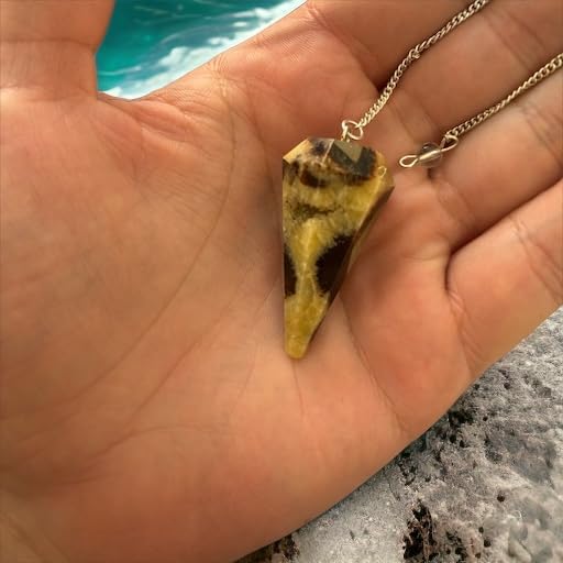 Pandiui23 Natural Stone Septaria Pendulum, Crystal Pendulum - Image 2