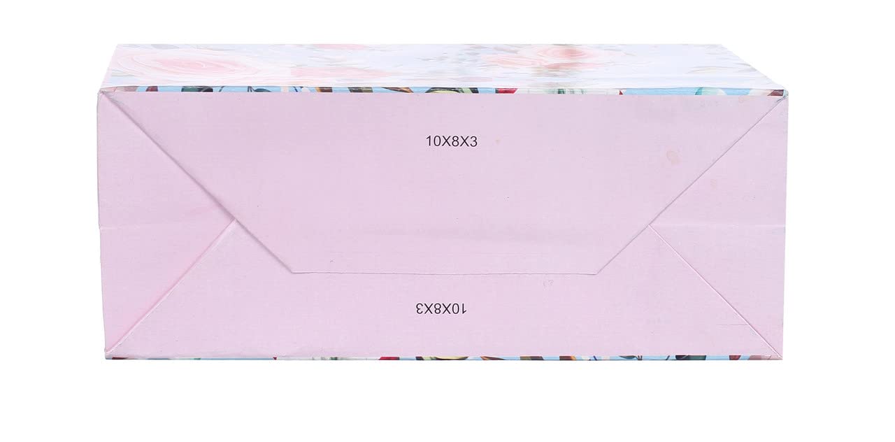 SAINIK'S - ACCESS TO QUALITY Light Blue Flowers Design Paper Bags/Gift Bag, Goodies Bag, Promotional Bag For Wedding Pack of 20 (25 X 20 X 8) CM ,746 gram 4