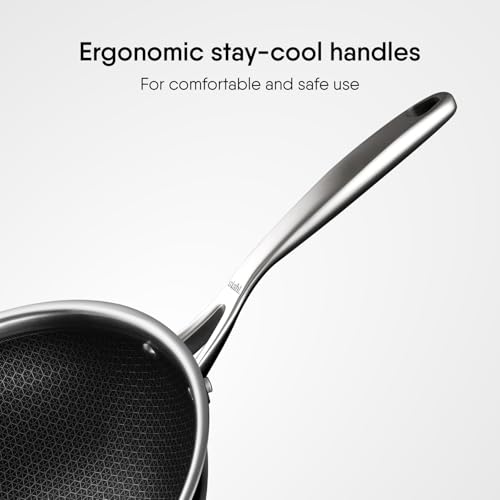 Image of Stahl Artisan Hybrid Deep Frypan 26 cm | Triply Steel with HexaRidge | Stick-Resistant, PFOA-Free | Gas & Induction Friendly