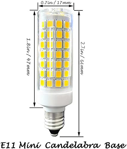 E11 led Bulb 100w Equivalent dimmable,Daylight 5500K,T3 T4 jd e11 Mini Candelabra Base 110V 120V 130V 100W Halogen Replacement, Pack of 2