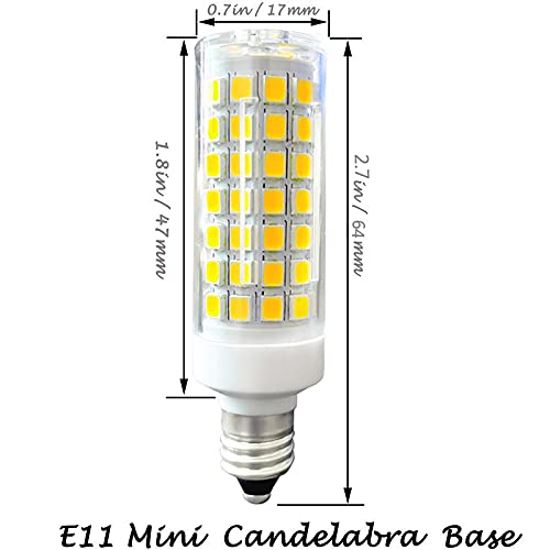 youbiao zhou Lâmpada LED E11 75w 100w Equivalente regulável, luz do dia 6000K, T3 T4 jd e11 Mini bas