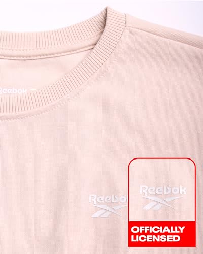 Reebok Girls' Jogger Pants Set - 2 Piece Crop T-Shirt and Double Knit Jogger Sweatpants - Summer Sweatsuit for Girls (7-12)3