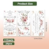 PLIGREAT 3 Blätter Retro Rub on Sticker für Möbel Transfers Aquarell Blumen Aufkleber für DIY Handwerk Holz Kleiderschrank Schublade Schranktür Tischstuhl Dekoration alte Möbel Renovierung Dekor