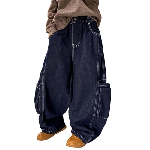 Jean cargo garçon en denim doublé polaire haute qualité