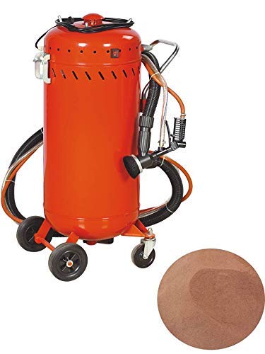 Combiné Sableuse Aérogommeuse Aspirateur Mobile 106L intérieur extérieur + 4 Buses 7mm + Sac 25kgs d'Abrasif Garnet Mesh 200A+