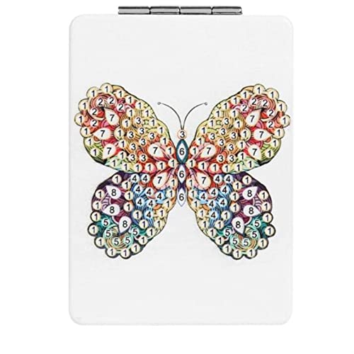 Zhengbo Diy Special Shaped Diamond Painting Mini Makeup Mirror Diamond Embroidery Cross Stitch Foldable Compact Women Mini Makeup Mirror (Color : D) #TOP3