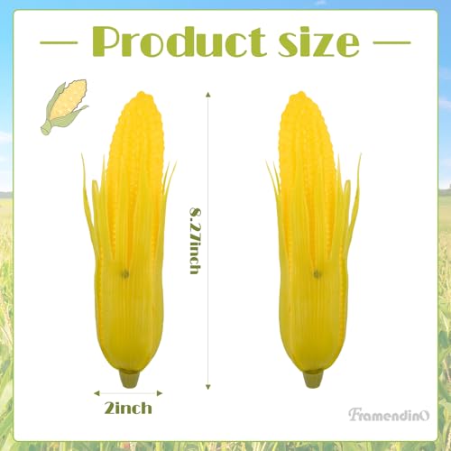 Framendino, 8 Pack Artificial Corn Lifelike Plastic Cob Fake Realistic Stalks Simulation Vegetable Decorations