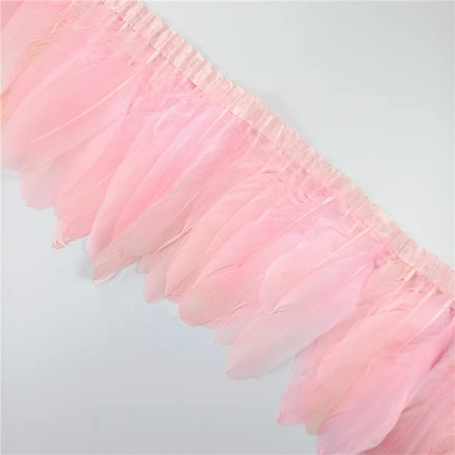 10 Metri Piume D'Oca Trim Accessori Artigianali Piume di Cigno Bianco Frange Ribbon Carnival Plumas Dress Decoration