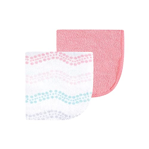 Image of Luvable Friends Unisex Baby Cotton Rich Washcloths, Girl Basic Elephant, One Size