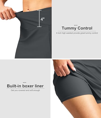 Image of SANTINY Women's 17'' Long Swim Skirt with Pockets High Waisted Modest Tummy Control Swimsuit Skirt Bathing Suit Bottoms