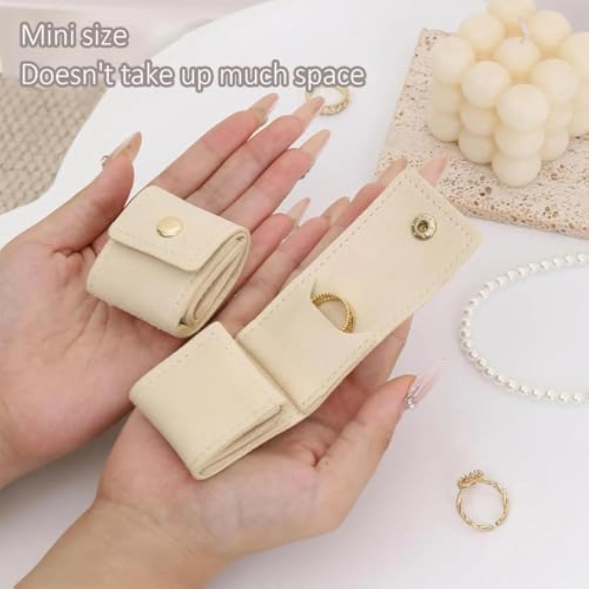 Mini Travel Jewelry Roll Bag with Buckle