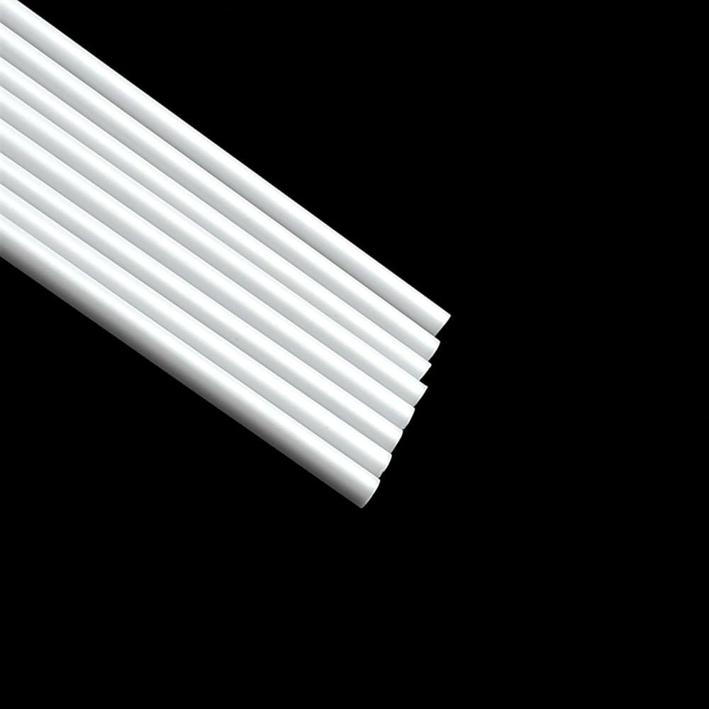 50 Stück Durchmesser 1/1,5/2/3/4/5/6/8/10 mm ABS-Rundstab, 25/50 cm weiße Kunststoffstäbe for Sandtischmaterial Modellbau(6MM*50CM)