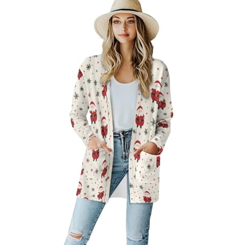 Image of Women's Open Front Cardigan Long Sleeve Loose Sweater Lightweight Soft Cardigan Jackets