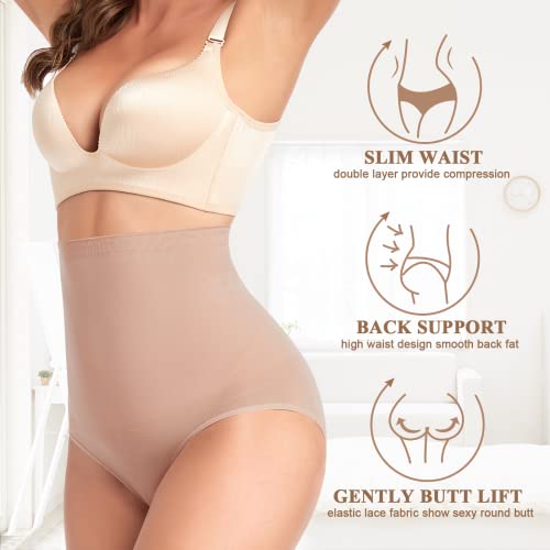 Image of Werena Tummy Control Shapewear Panties For Women Seamless High Waist Shaping Body Shaper Girdle Underwear