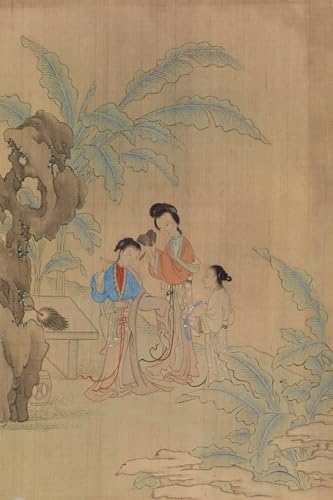 Impression prints Toile Qiu Ying Trois personnages paysage deco salon