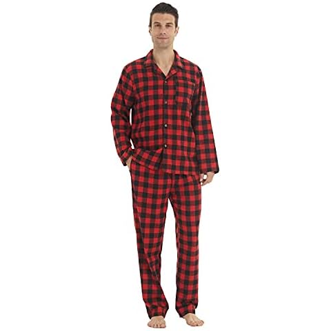 LANBAOSI Men's Flannel Pajama Set Cover