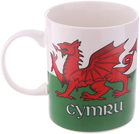 Tazze e Tazzine Scottish Dragon Mug, Cup & Mug, Wales, Bone China, Unisex, Height 9.5cm Width 12cm Depth 8cm