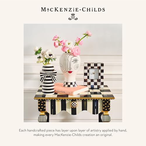 Image of MACKENZIE-CHILDS LED Cafe Table Lamp, Black-and-White Courtly Check