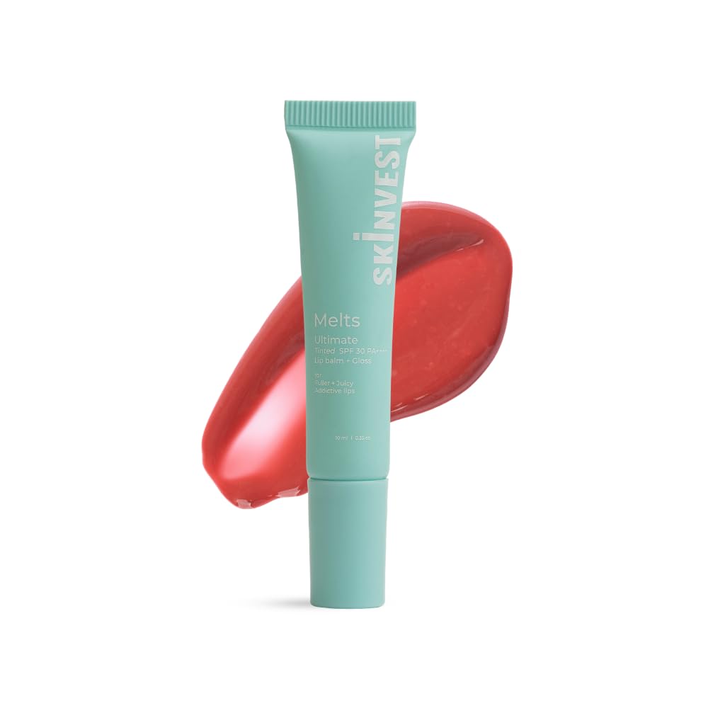 Skinvest Melts SPF 30 PA++++ Tinted Lip Balm + Gloss with MaxiLip™ Peptide, Ceramide, Hyaluronic Acid & New-Generation UV Filters | Non-Sticky Cushion Gloss for Fuller-Looking Hydrated Lips | 10ml-picture-33
