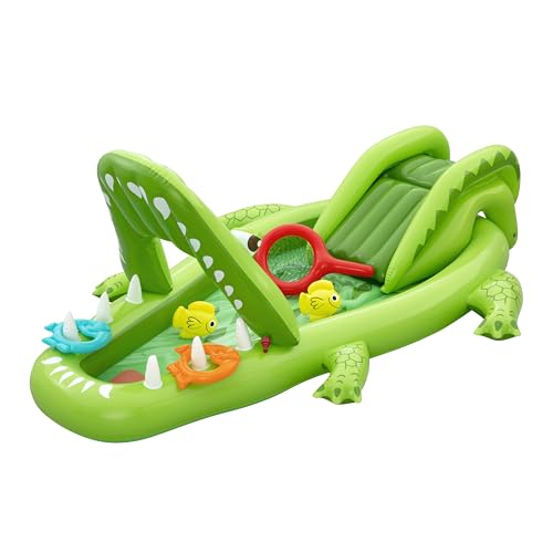 Bestway Aire de Jeux Gator tapis de glisse et jet eau intégré