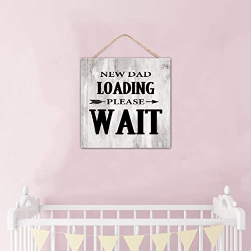 Letrero de madera New Dad Loading decorativo para repisa de chimenea y guardería 7