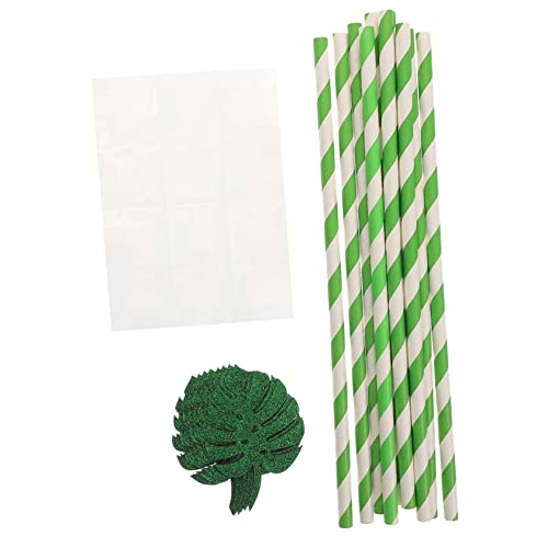 KOMBIUDA 10 piezas con Diseño de Monstera para Fiestas Tropicales Decorativas y Prácticas para Bebidas Verano