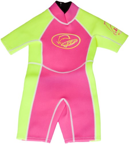 Surfit Boy's Shorty - Traje para niño, tamaño 8-9, Color Rosa/Amarillo neón
