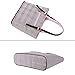 MOSISO Laptop Bag for Women Compatible with MacBook Air 15 inch M2 A2941 2023/Pro 16 inch M3 M2 M1 2023-2019, PU Leather Large Capacity Travel Briefcase with Bowknot Grid MO-GID001GYPK
