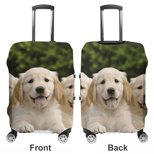 Golden Retriever Puppies Printed Luggage Cover Protector, Fits 18-32 Inch Luggage3