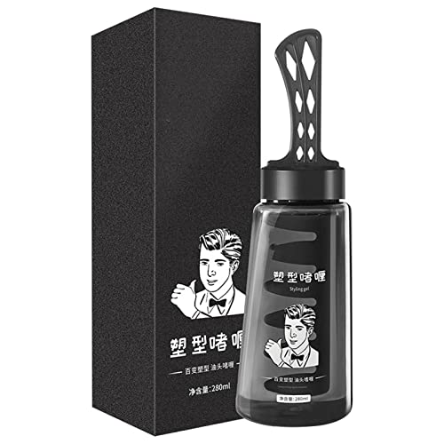 2 gel de cera para el cabello con peine, gel ligero para peinar, gel de larga duración, con solución de cera para el cabello, 280 ml