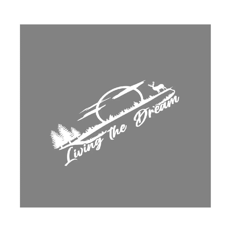 Dabhuoc Glossy White Van Camper Graphics Living The Dream Moon Decor Decals Vinyl Cover Accessories(Glossy White)