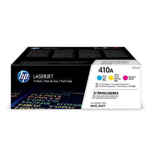 HP 410A | CF411A, CF412A, CF413A | 3 Toner Cartridges | Cyan, Yellow