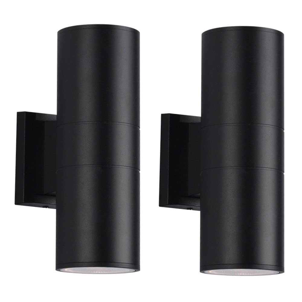 Applique extérieure LED cylindrique haut et bas en aluminium mat de qualité