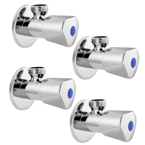 Johnson Travo Brass Angle Cock with Flange | Stop Cock with Wall Flange | Exterior Chrome Finish Angle Valve (Pack of 4) (B0D6Z9N8S4) Amazon Price History, Amazon Price Tracker