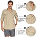 Men’s Long Sleeve Shirts UV UPF 50 Sun Protection Hiking Fishing Safari Shirt Quick Dry Cool Utility Blouse (5052 Khaki XL)