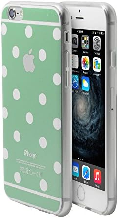 iPhone 6s Plus Case, iPhone 6 Plus Case, Comele Rhythm Series Mint Green+White Polka Dots Case Protective Case Bumper Case [Shock Absorbent] [Ultra Thin] [Light Weight] [Scratch Resistant] [Perfect Fit] Soft TPU Back Cover for 5.5 inch iPhone 6 Plus(Mint Green)