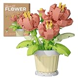 POSO ブロック フラワー 花 マイクロブロック ミニ 盆栽 鉢植え 植木鉢 観葉植物 立体パズル 枯れない花 組み立て 造花 おもちゃ DIY 玩具セット インテリア アイデア マイクロ 女の子 大人 子供 誕生日 ランキングプレゼント (シャクヤク)