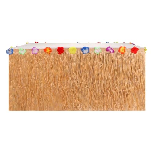 Jupe de table en paille marron 100x60cm pour décoration de fête