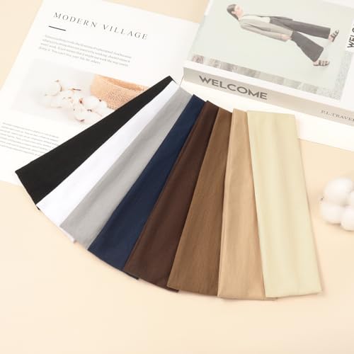 Tumurup Bandeau Cheveux Femme Homme 8 Pièces Noir Headband Elastique Sport Serre Tete Antidérapant Unisexe Bandeaux Mode Accessoires pour Maquillage Skincare Running Golf Tennis Yoga – vue 8