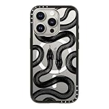CASETiFY コンパクト iPhone 15 Pro ケース [MagSafe対応/薄型 軽量/耐衝撃] - Black Kingsnake - ブラック
