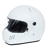 CRG Full Face Motorcycle Street Bike Fiberglass Helmet DOT Certified ATV-6- Parent White Size X-Large