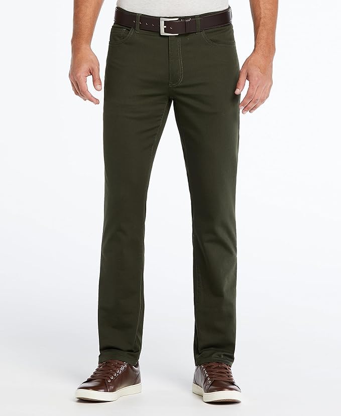 Savane Men's Anywhere Straight 5 Pocket Five Pant , Forest Night, 40W x 30L2