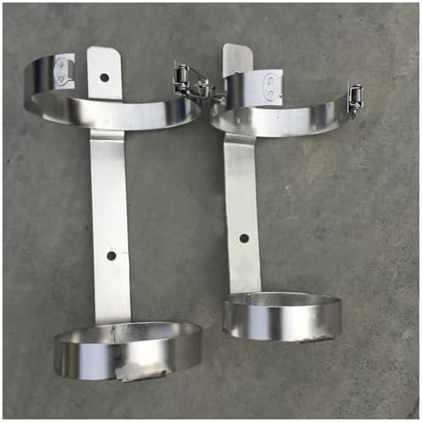 Oxygen Tank Bracket Holds-Stainless Steel Floor Mount Storage Stand for Gas Cylinders, Heavy-Duty Carrier for Factories and Garages, Secure Bracket,（2 Pcs Wxh,4 1/2" x 11 1/5" (11.5x28.5cm)）