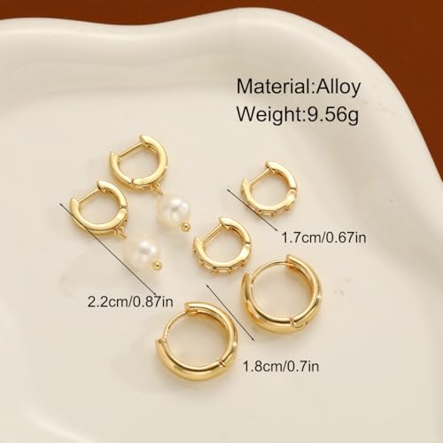 Image of Shining Diva Fashion Anti Tarnish Jewellery Celebrity Inspired 14k Real Gold Plated Simple Plain Link Chain Chunky Huggie Hoop Trendy Stylish Copper Earrings for Women Girls