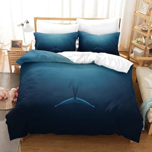 Housse de couette microfibre hypoallergénique lit double imprimé 3D rouge - 3